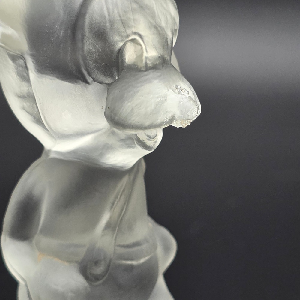 Rare Vintage Disney Li'l Bad Wolf Frosted Glass Figurine Rare Character - Picture 9 of 9